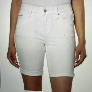 Calvin Klein White Denim Bermuda City Shirts Size 2